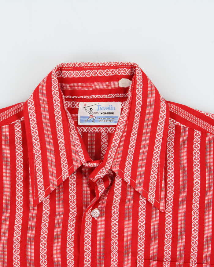 Vintage 1970's Javelin Striped Patterned Long Sleeve Western Shirt - M