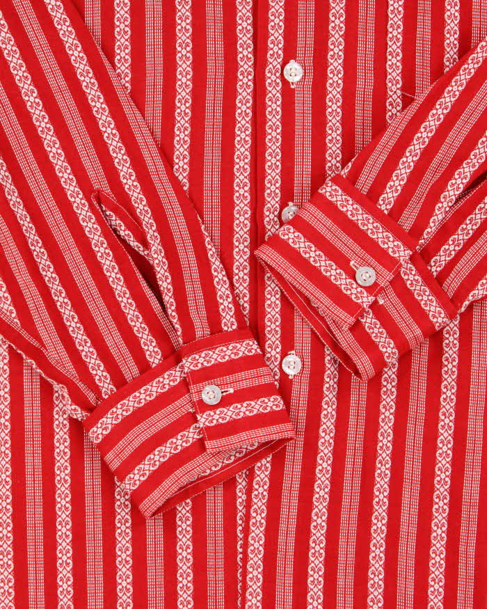 Vintage 1970's Javelin Striped Patterned Long Sleeve Western Shirt - M