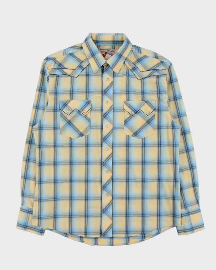 Vintage 00s Wrangler Plaid Snap Button Long Sleeve Western Shirt - L