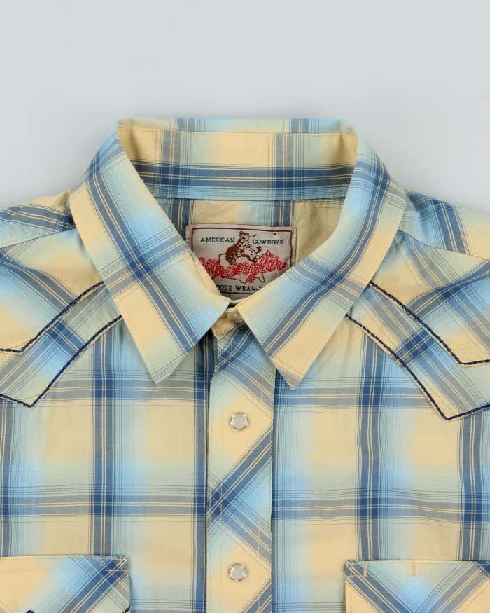 Vintage 00s Wrangler Plaid Snap Button Long Sleeve Western Shirt - L
