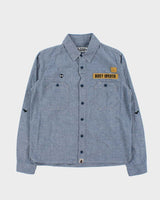 Vintage SS2011 A Bathing Ape Busy Opertr Chambray Long Sleeve Tactical Shirt - M