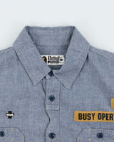 Vintage SS2011 A Bathing Ape Busy Opertr Chambray Long Sleeve Tactical Shirt - M