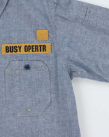 Vintage SS2011 A Bathing Ape Busy Opertr Chambray Long Sleeve Tactical Shirt - M