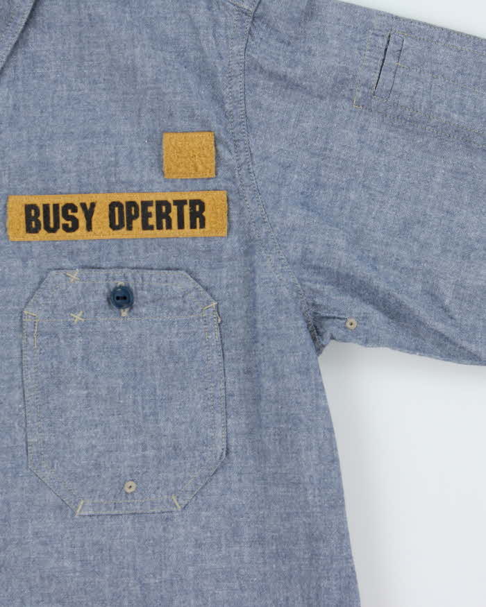 Vintage SS2011 A Bathing Ape Busy Opertr Chambray Long Sleeve Tactical Shirt - M