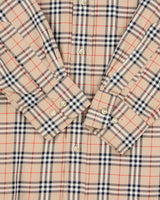 Vintage Y2K 00s Burberry Tan Nova Check Oversized Long Sleeve Shirt - M