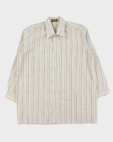 Vintage 1970s National Striped Pima Cotton Long Sleeve Oversized Shirt - L