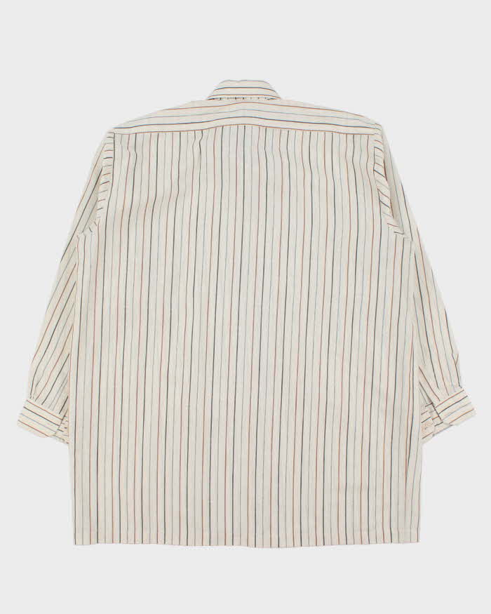 Vintage 1970s National Striped Pima Cotton Long Sleeve Oversized Shirt - L