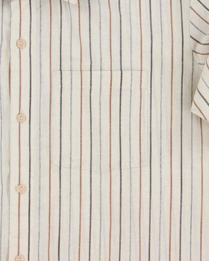 Vintage 1970s National Striped Pima Cotton Long Sleeve Oversized Shirt - L