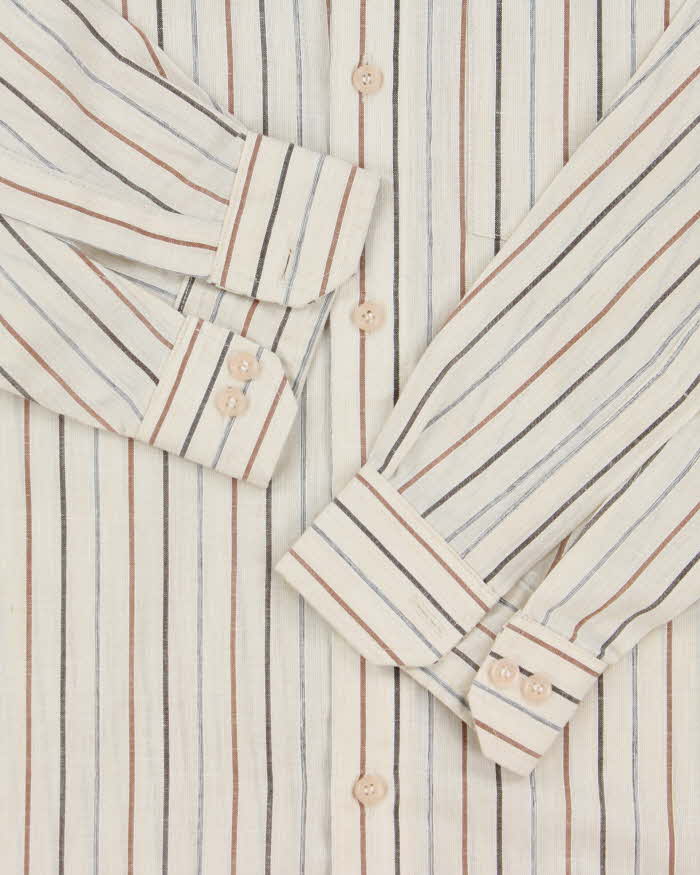 Vintage 1970s National Striped Pima Cotton Long Sleeve Oversized Shirt - L