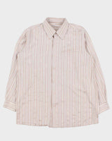 Vintage 1980s Metallic Striped Patterned Long Sleeve Shirt - L
