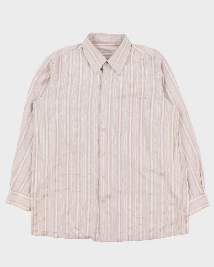 Vintage 1980s Metallic Striped Patterned Long Sleeve Shirt - L