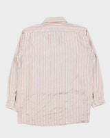 Vintage 1980s Metallic Striped Patterned Long Sleeve Shirt - L