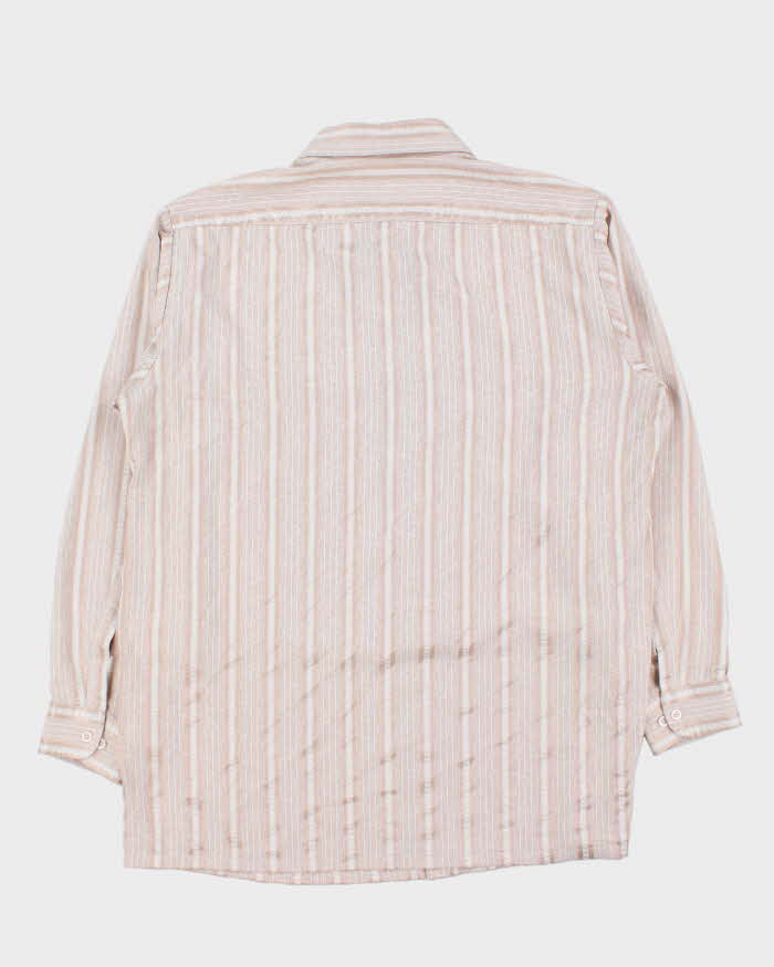 Vintage 1980s Metallic Striped Patterned Long Sleeve Shirt - L