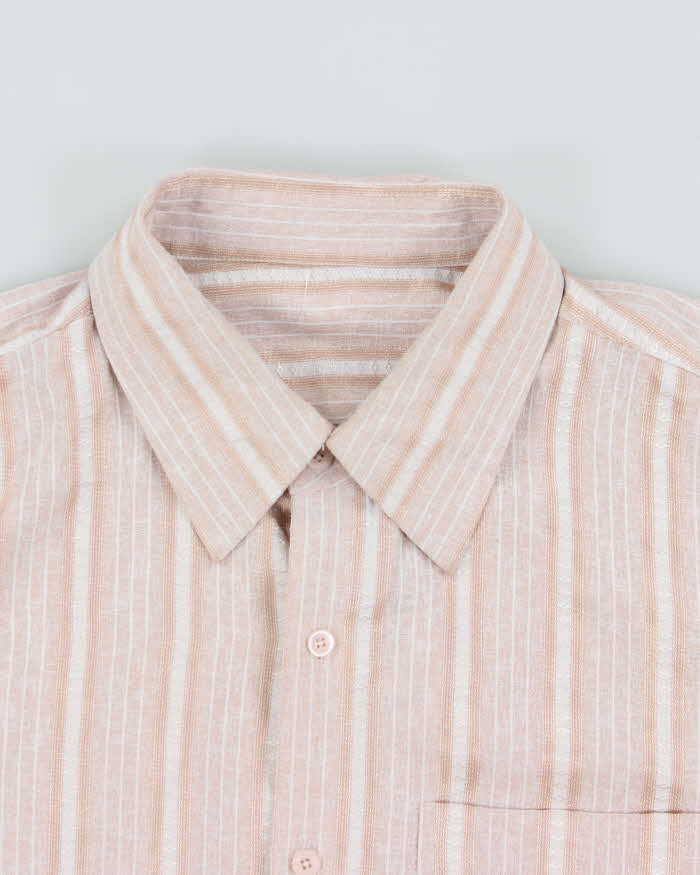 Vintage 1980s Metallic Striped Patterned Long Sleeve Shirt - L