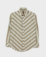 Vintage 1990s Striped Fitted Long Sleeve Shirt - L