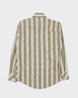 Vintage 1990s Striped Fitted Long Sleeve Shirt - L