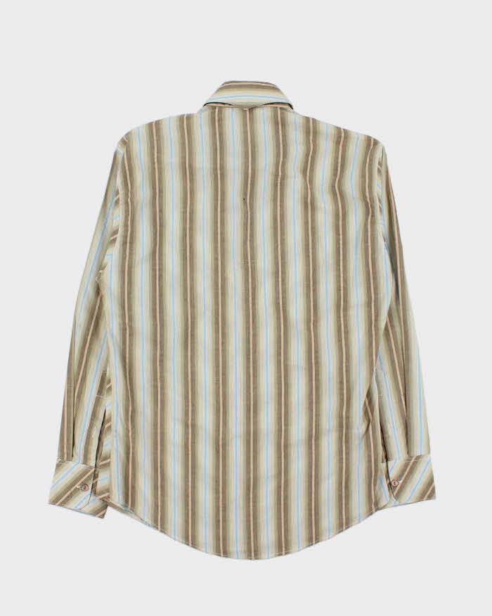 Vintage 1990s Striped Fitted Long Sleeve Shirt - L
