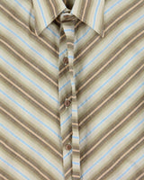 Vintage 1990s Striped Fitted Long Sleeve Shirt - L
