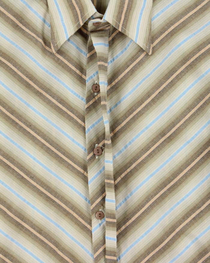 Vintage 1990s Striped Fitted Long Sleeve Shirt - L