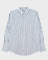 Vintage Brooks Brothers Sky Blue Striped Long Sleeve Slim Fit Dress Shirt - L