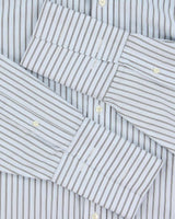 Vintage Brooks Brothers Sky Blue Striped Long Sleeve Slim Fit Dress Shirt - L