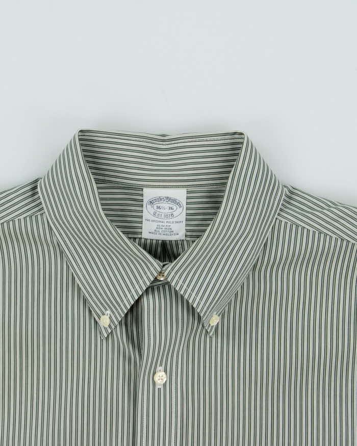 Vintage 00s Brooks Brothers Striped Long Sleeve Slim Fit Shirt - L