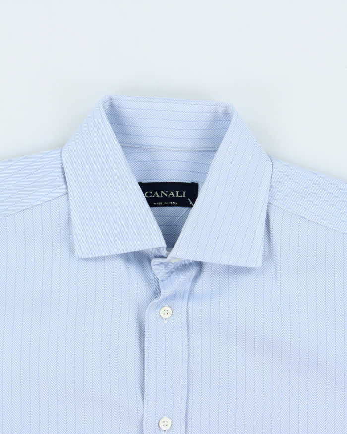 Vintage 1990s Canali Striped Long Sleeve Shirt - M