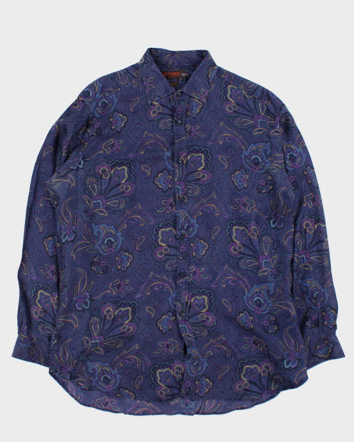Vintage Y2K 00s Etro Paisley Pure Silk Silm Fit Long Sleeve Shirt - XL