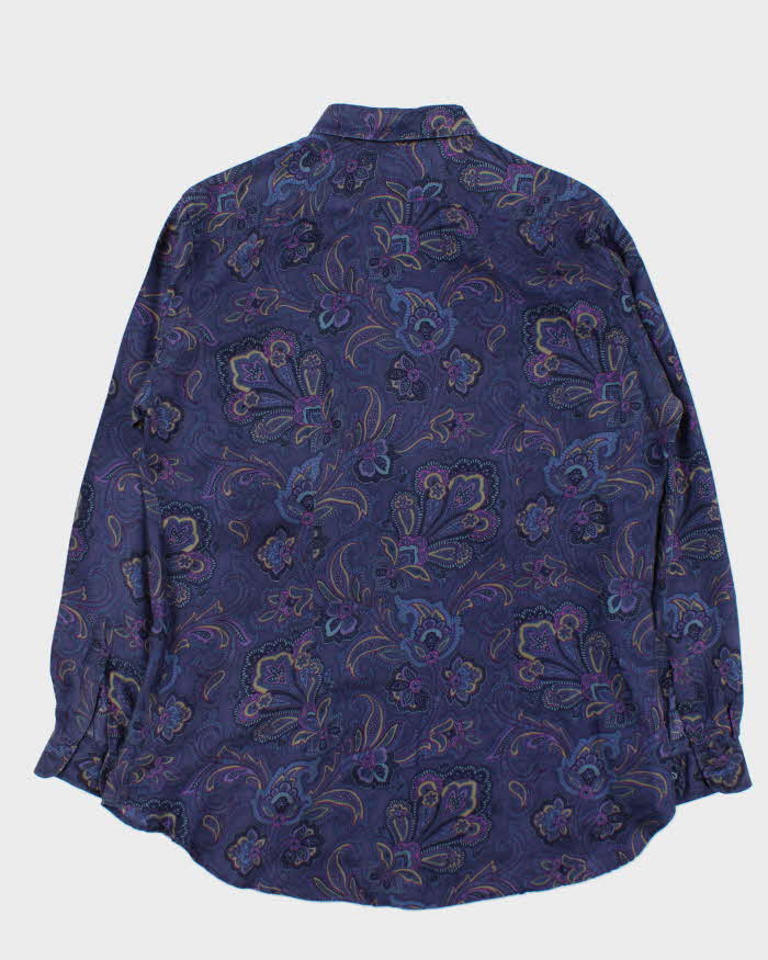 Vintage Y2K 00s Etro Paisley Pure Silk Silm Fit Long Sleeve Shirt - XL