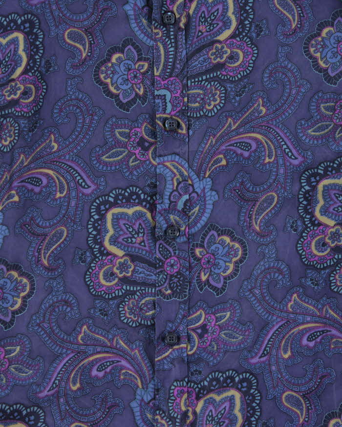 Vintage Y2K 00s Etro Paisley Pure Silk Silm Fit Long Sleeve Shirt - XL