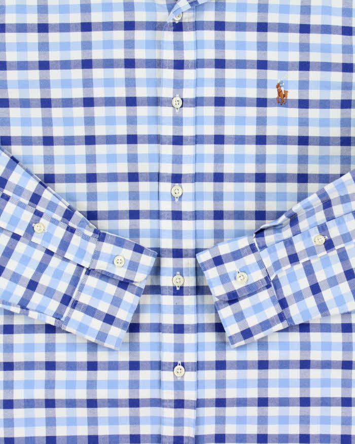 Vintage Polo Ralph Lauren Gingham Slim Fit Long Sleeve Shirt - M