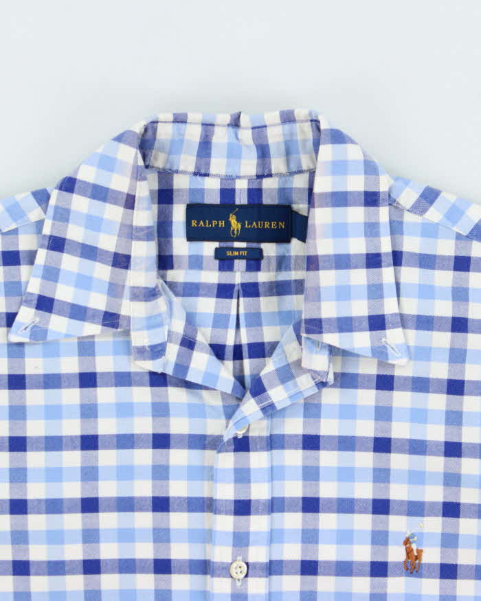 Vintage Polo Ralph Lauren Gingham Slim Fit Long Sleeve Shirt - M