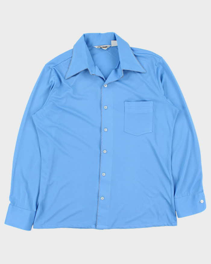 Vintage 1970s Quo Vadis Sky Blue Long Sleeve Shirt - L