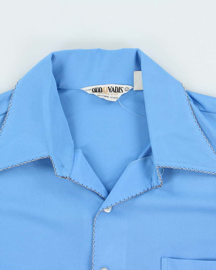 Vintage 1970s Quo Vadis Sky Blue Long Sleeve Shirt - L