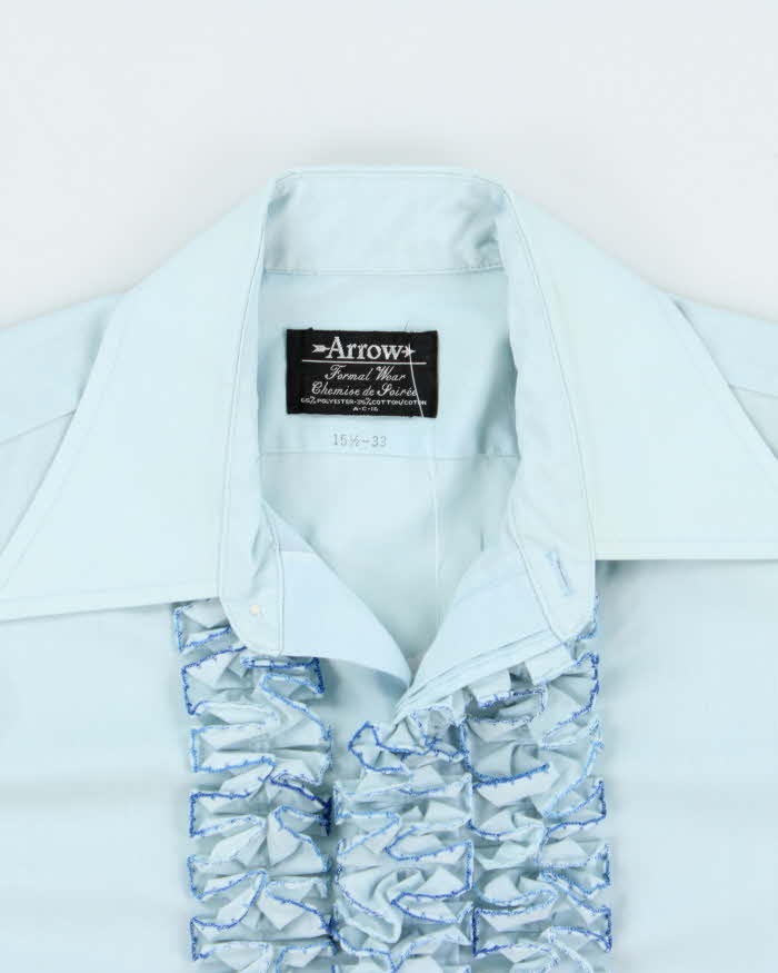 Vintage 1970s Arrow Ruffled Long Sleeve Dress Shirt - M