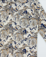 Vintage 1970s Rendale Motorcycle Print Long Sleeve Shirt - L