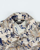 Vintage 1970s Rendale Motorcycle Print Long Sleeve Shirt - L