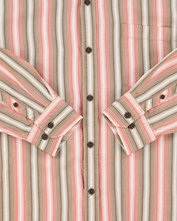 Vintage 00s Tommy Bahamas Striped Silk Long Sleeve Shirt - XL