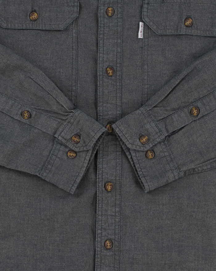 Vintage Carhartt Relaxed Fit Chambray Long Sleeve Workwear Shirt - L