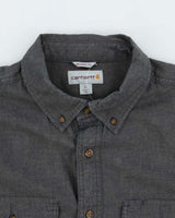 Vintage Carhartt Relaxed Fit Chambray Long Sleeve Workwear Shirt - L