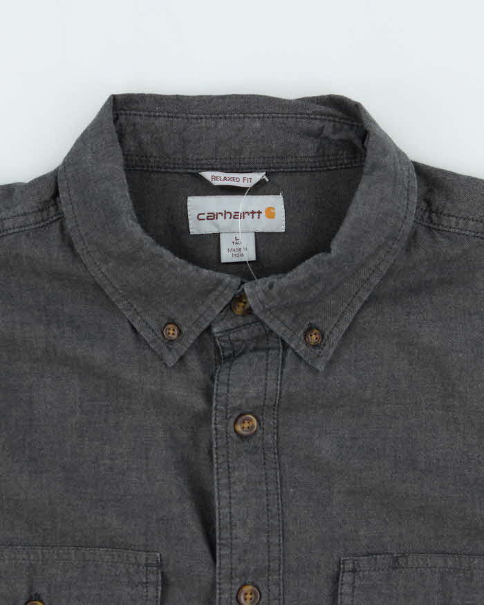 Vintage Carhartt Relaxed Fit Chambray Long Sleeve Workwear Shirt - L