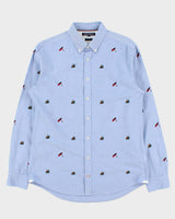 Vintage Tommy Hilfiger Embroidered Chambray New York Fit Long Sleeve Shirt - M