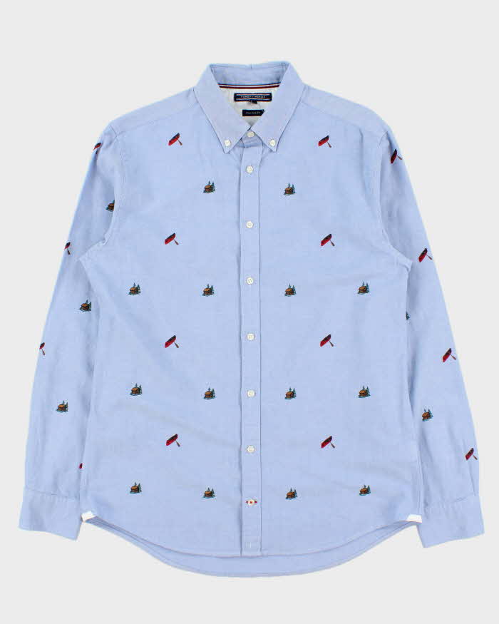 Vintage Tommy Hilfiger Embroidered Chambray New York Fit Long Sleeve Shirt - M