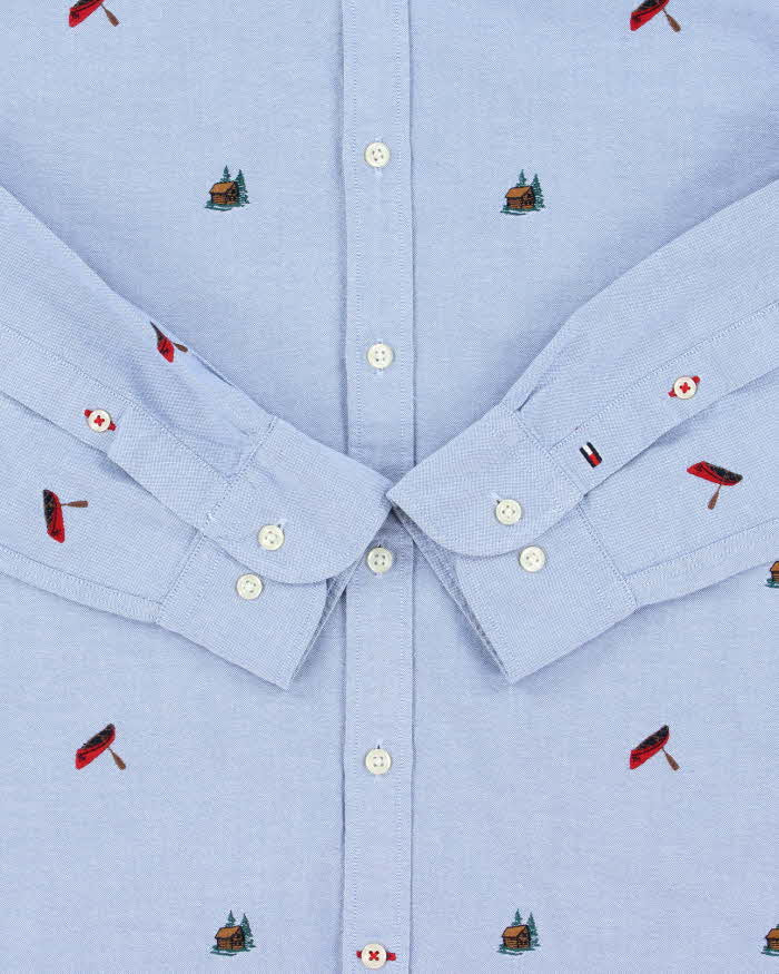 Vintage Tommy Hilfiger Embroidered Chambray New York Fit Long Sleeve Shirt - M