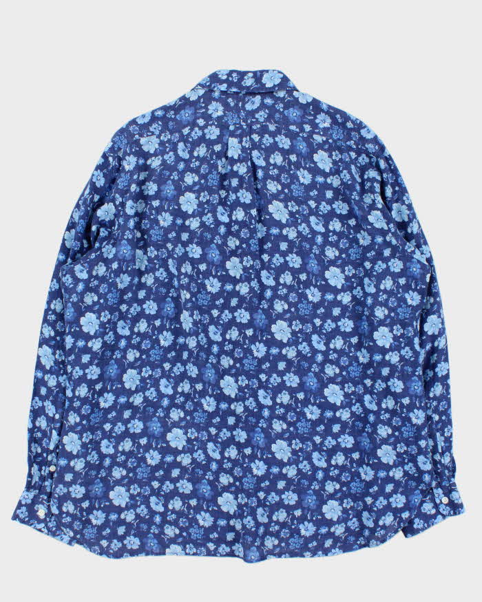 Vintage Polo Ralph Lauren Floral Luxury Linen Long Sleeve Shirt - XL