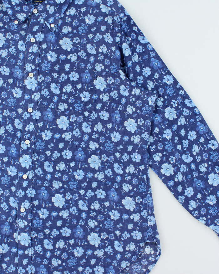 Vintage Polo Ralph Lauren Floral Luxury Linen Long Sleeve Shirt - XL