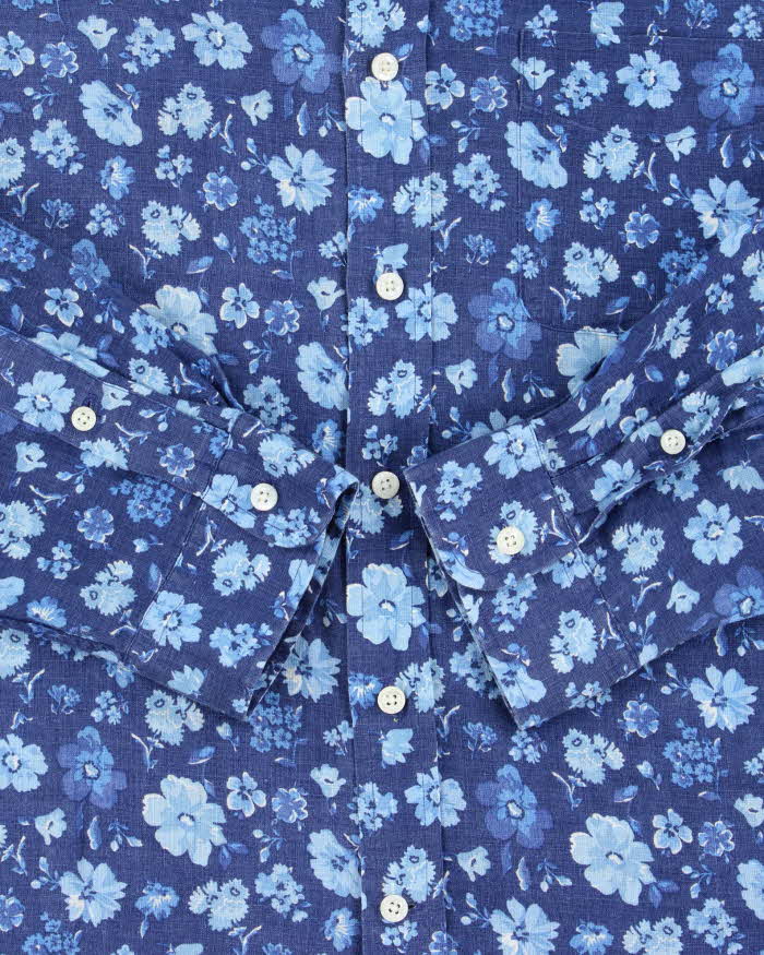 Vintage Polo Ralph Lauren Floral Luxury Linen Long Sleeve Shirt - XL
