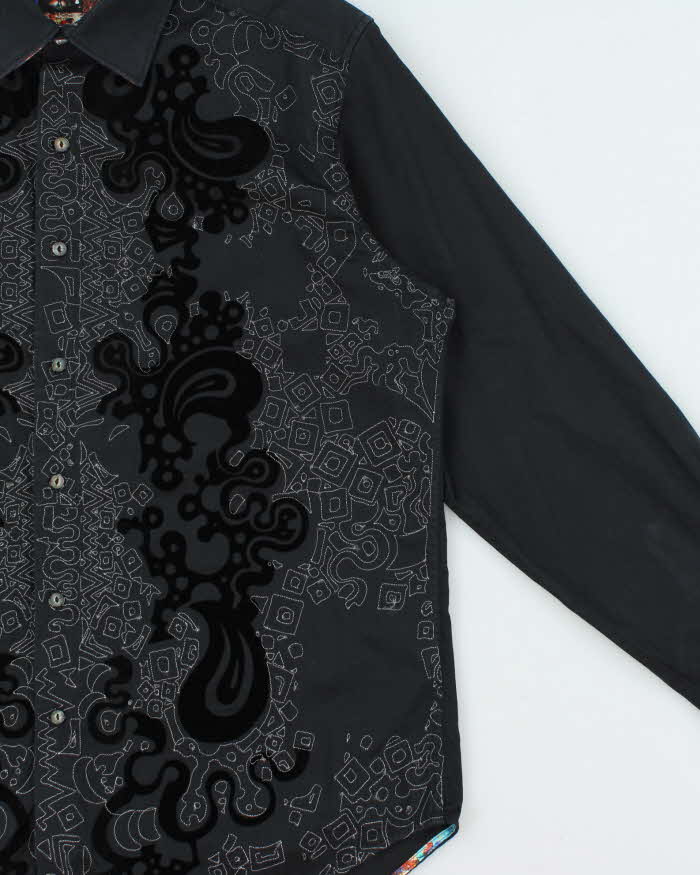 Vintage Y2K 00s Robert Graham Contrast Stitch Patterned Long Sleeve Shirt - M