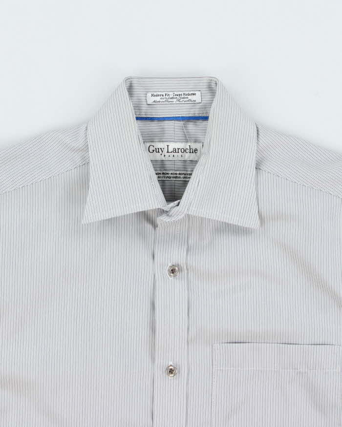 Vintage 1990s Guy Laroche Striped Modern Fit Long Sleeve Shirt - M