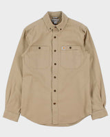 Vintage Carhartt Camel Relaxed Fit Long Sleeve Workwear Shirt - S